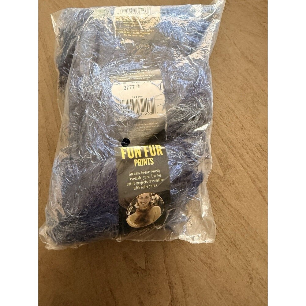 Patons Carmen Yarn Lot Of 3 2777 Indigo Fun Fur Novelty